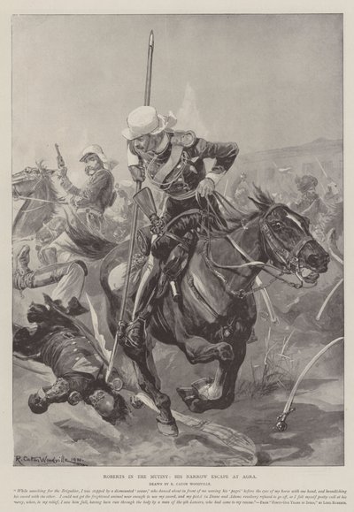 Roberts in the Mutiny, his Narrow Escape at Agra by Richard Caton Woodville junior